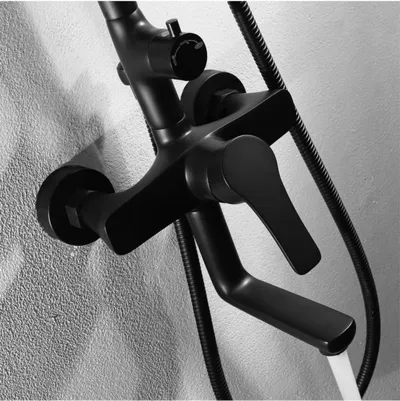 Aluminum Shower Set - Black
