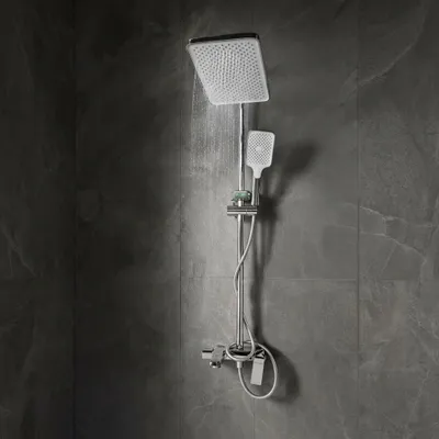 Modern Zinc Shower Set - Chrome