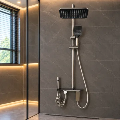 Modern Shower Sets - Black Face Shower Set