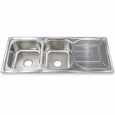 Stainless sink - Double Bowl, Single Tray (120x50cm)