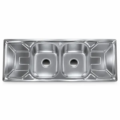 Stainless Sink - Double Bowl,Tray (150x50cm)