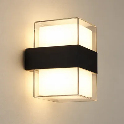 Black Centre Wall Light - Square