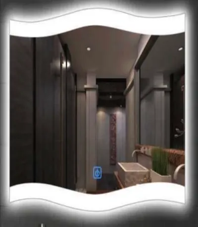 LED Bathroom Mirror 800x600mm - Wavy Design