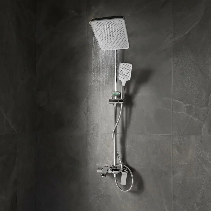 Modern Zinc Shower Set - Chrome 