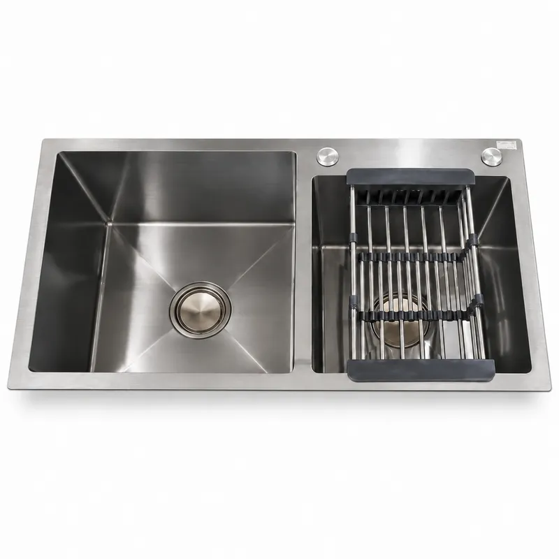 Stainless Steel Sink - Double (78x43cm) — Black