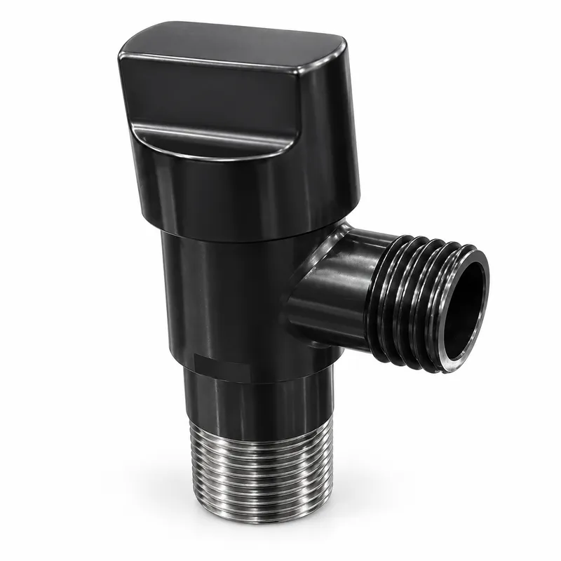 Angle Valve — Black Flat Grip
