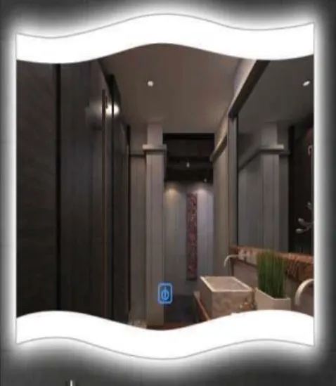LED Bathroom Mirror 800x600mm — Wavy Design