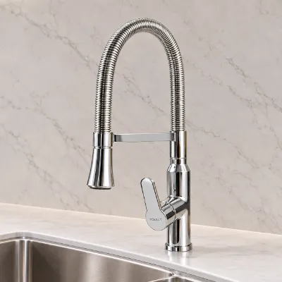 Spring Sink Mixer - Brass