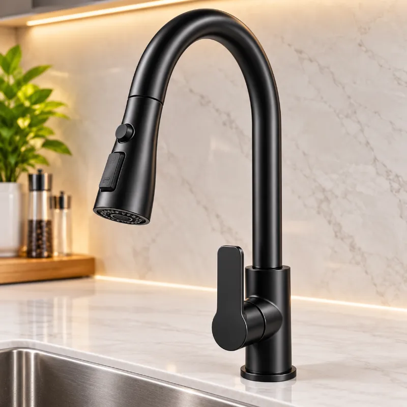 Spray Head Sink Mixer — Black